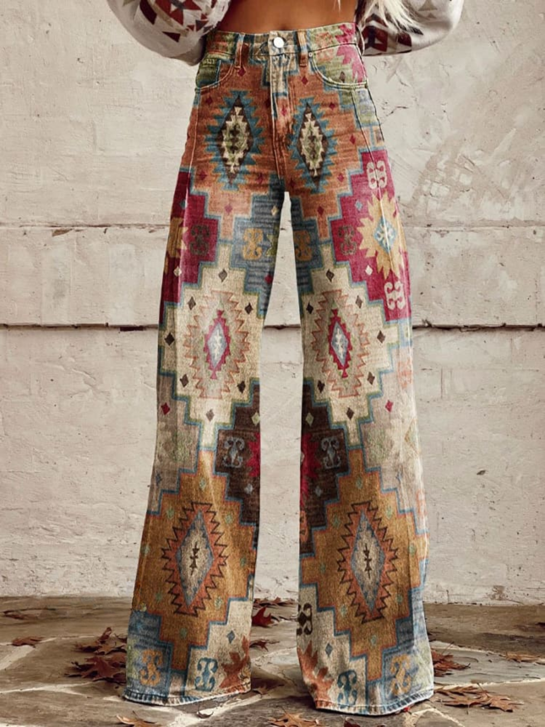 Léa | Retro Elegant Trousers – printed trousers for women by Moira Dublin