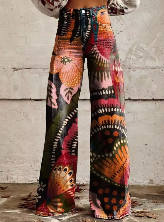 Laure | Soft Organic Pattern Trousers – soft organic pattern trousers for women by Moira Dublin