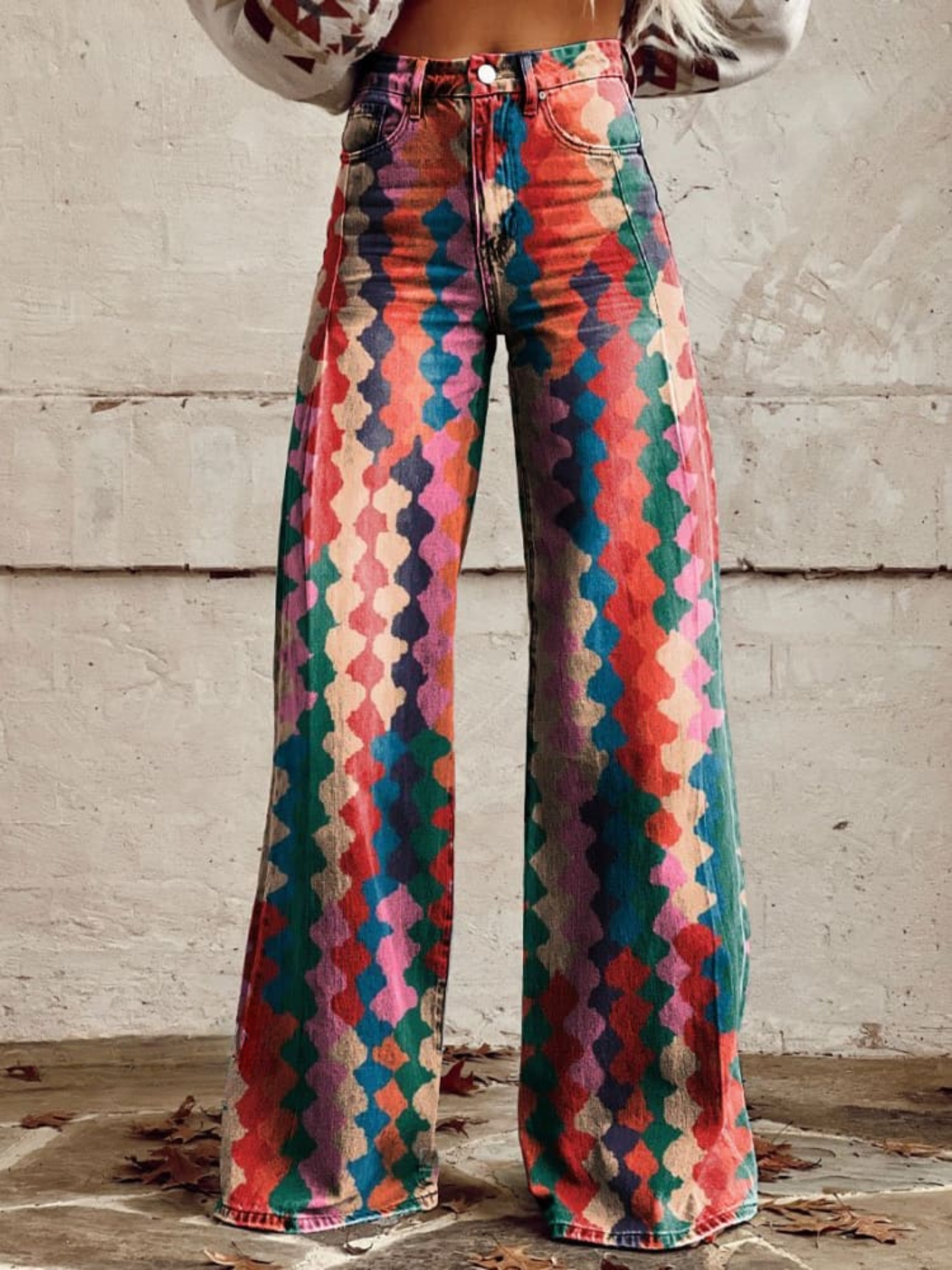 Amélie | Elegant Bohemian Trousers – printed trousers for women by Moira Dublin
