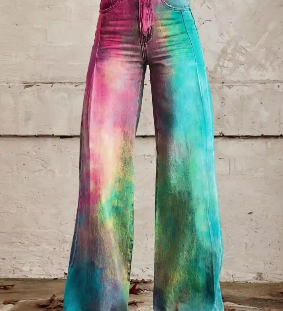 Hélène | Textured Boho Trousers – textured boho print trousers for women by Moira Dublin
