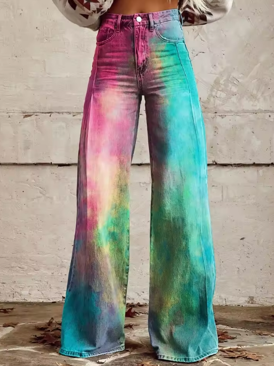 Hélène | Textured Boho Trousers – textured boho print trousers for women by Moira Dublin