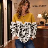Liv - Yellow and White Jumper with Animal Print