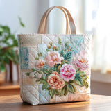 Flower Bloom Quilted Tote Bag – quilted tote bag by Moira Dublin
