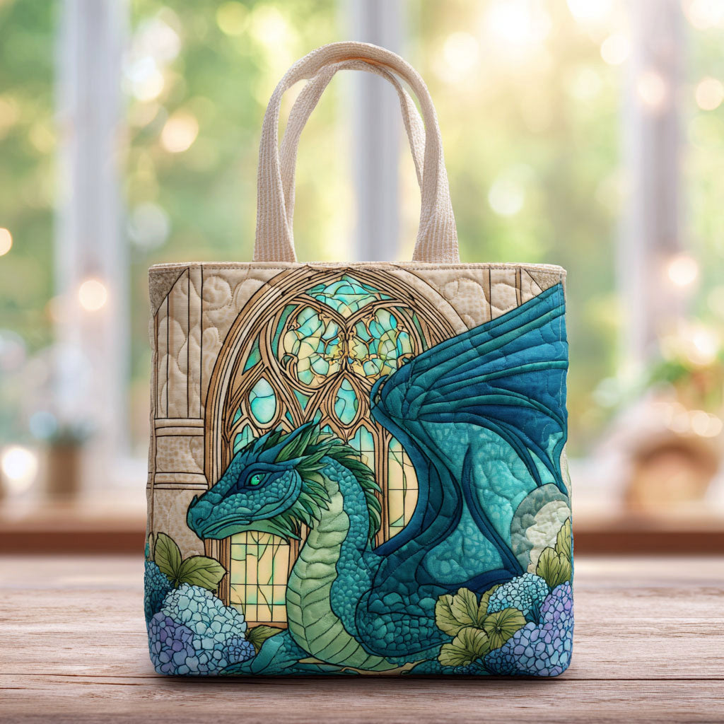 Dragon Charm Quilted Tote Bag – quilted tote bag by Moira Dublin