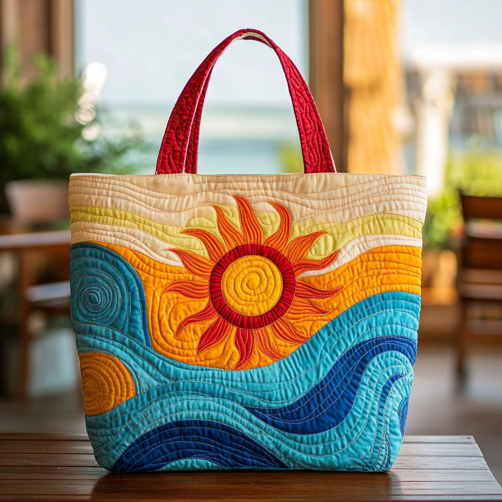 Sunlit Flow Quilted Tote Bag – quilted tote bag by Moira Dublin