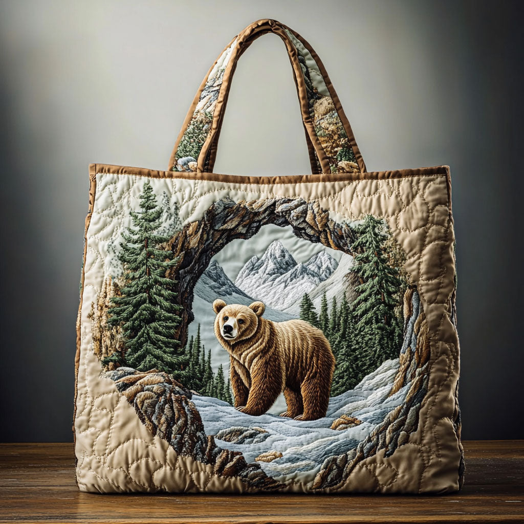 Bear Charm Quilted Tote Bag – quilted tote bag by Moira Dublin