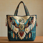 Native Eagle Quilted Tote Bag – quilted tote bag by Moira Dublin