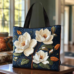 Delicate Magnolia Quilted Tote Bag – quilted tote bag by Moira Dublin