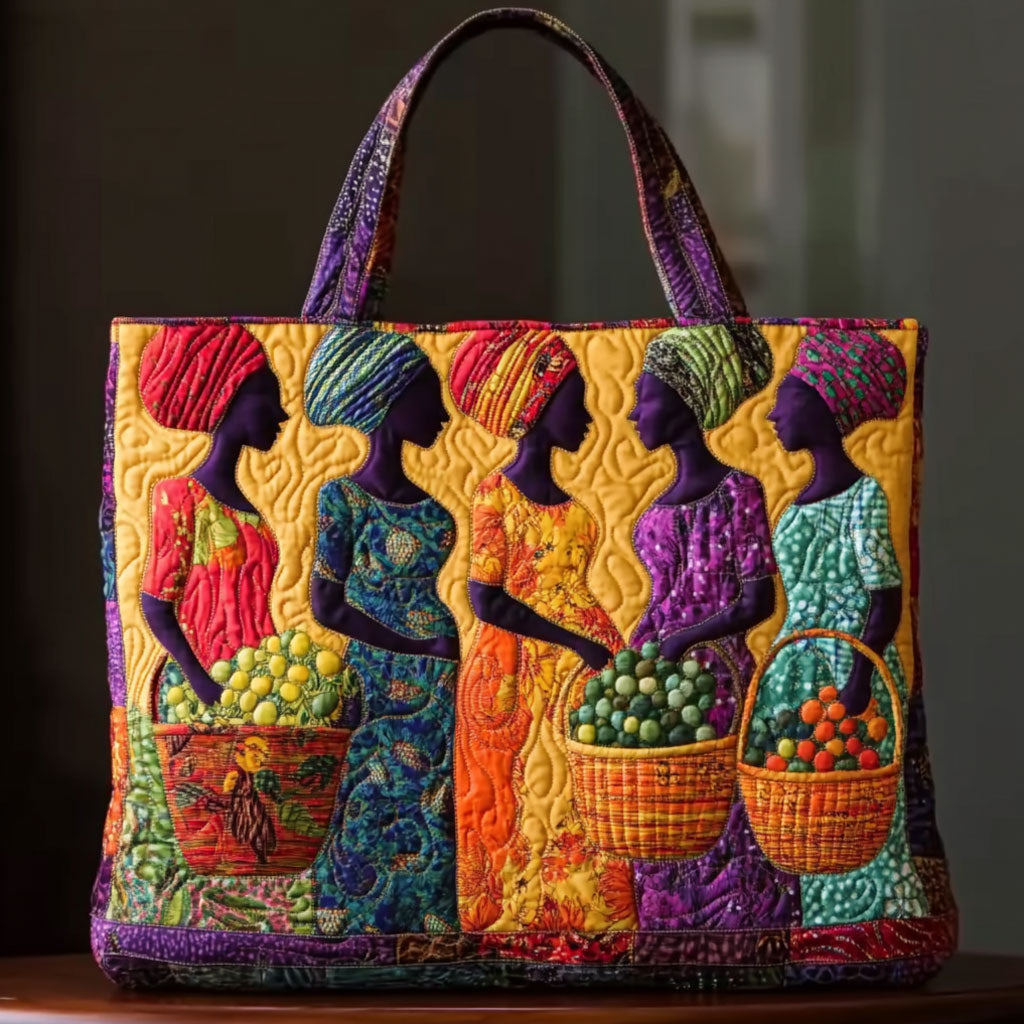 African Women Legacy Quilted Tote Bag – quilted tote bag by Moira Dublin