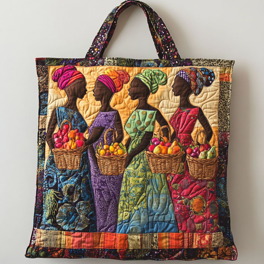 African Women Soul Quilted Tote Bag – quilted tote bag by Moira Dublin
