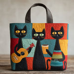 Acoustic Paws Quilted Tote Bag – quilted tote bag by Moira Dublin