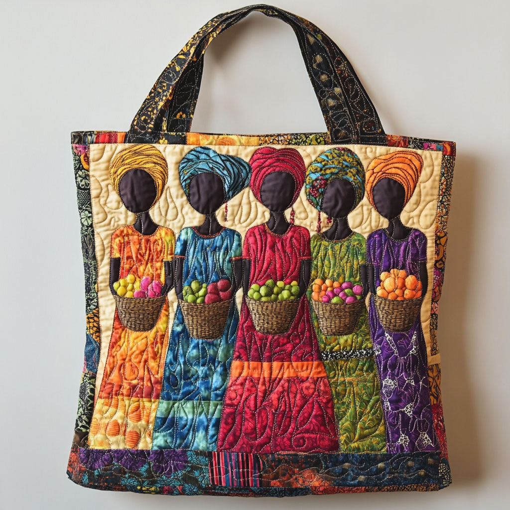 African Women Spirit Quilted Tote Bag – quilted tote bag by Moira Dublin