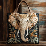 Cozy Elephant Quilted Tote Bag – quilted tote bag by Moira Dublin