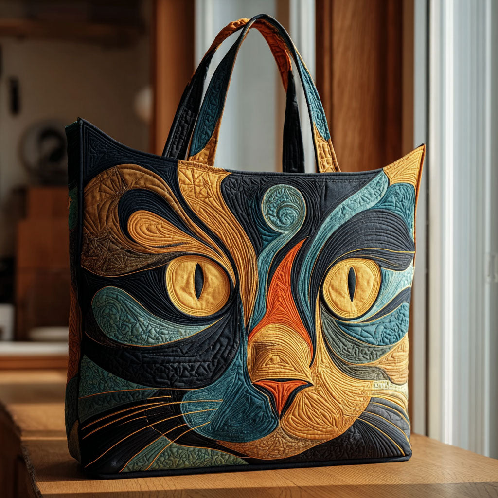 Velvet Stare Quilted Tote Bag – quilted tote bag by Moira Dublin
