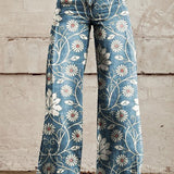 Elegant Boho Trousers with Floral Print – floral print boho trousers for women by Moira Dublin