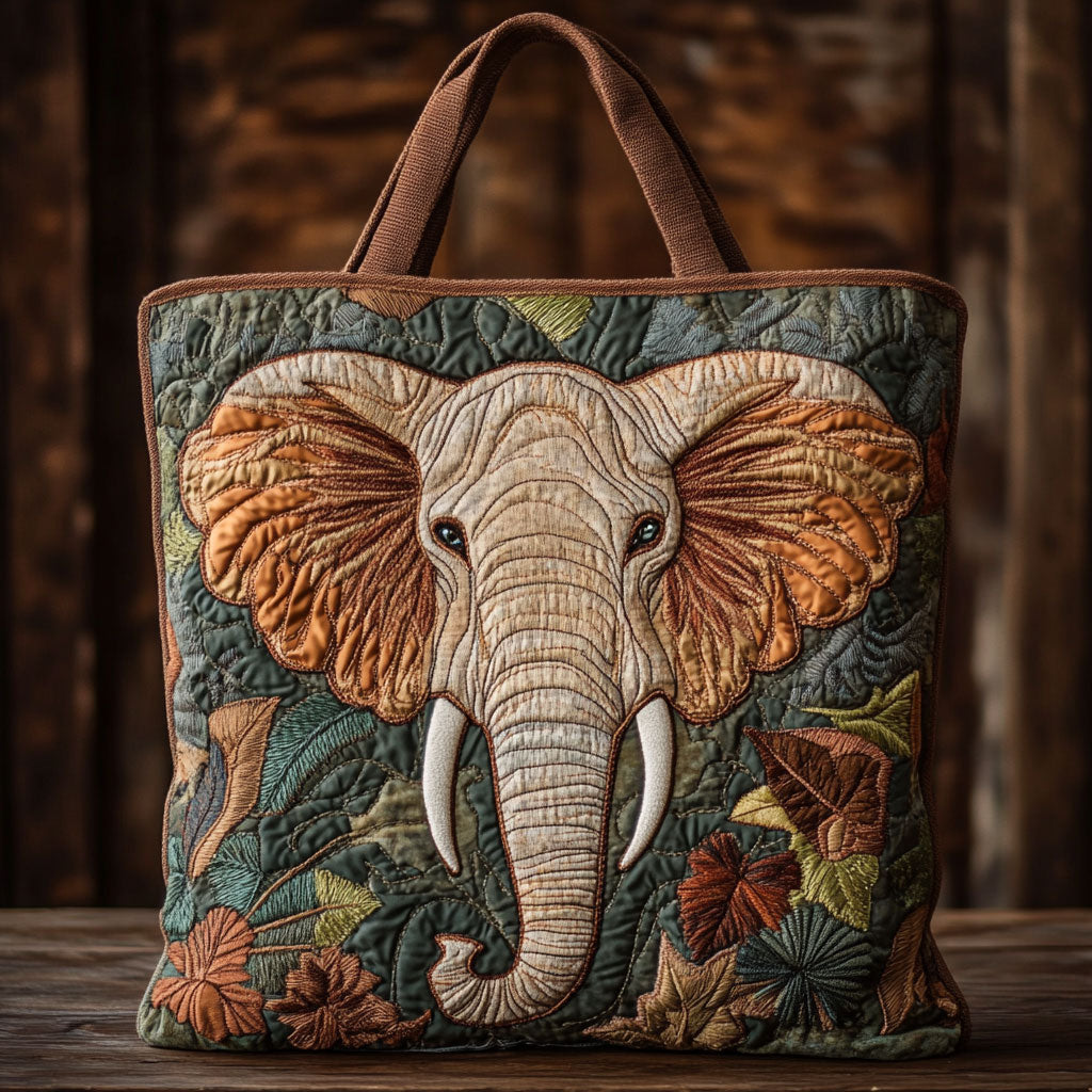 Elephant Charm Quilted Tote Bag – quilted tote bag by Moira Dublin