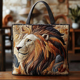 Powerful Lion Quilted Tote Bag – quilted tote bag by Moira Dublin