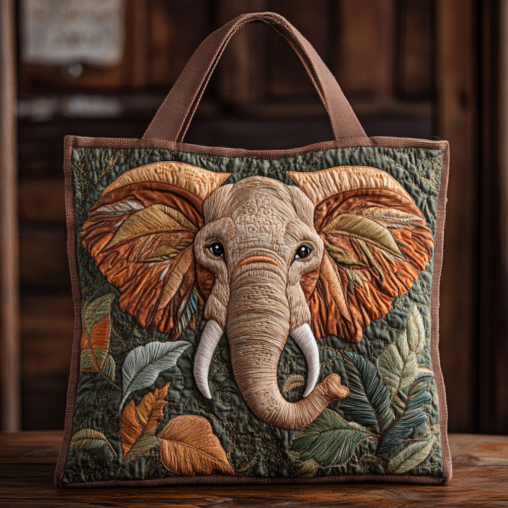 Charming Elephant Quilted Tote Bag – quilted tote bag by Moira Dublin