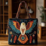 Tribal Eagle Quilted Tote Bag – quilted tote bag by Moira Dublin