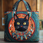 Cat Native American Quilted Tote Bag – quilted tote bag by Moira Dublin
