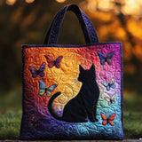 Moonhalo Cat Quilted Tote Bag – quilted tote bag by Moira Dublin