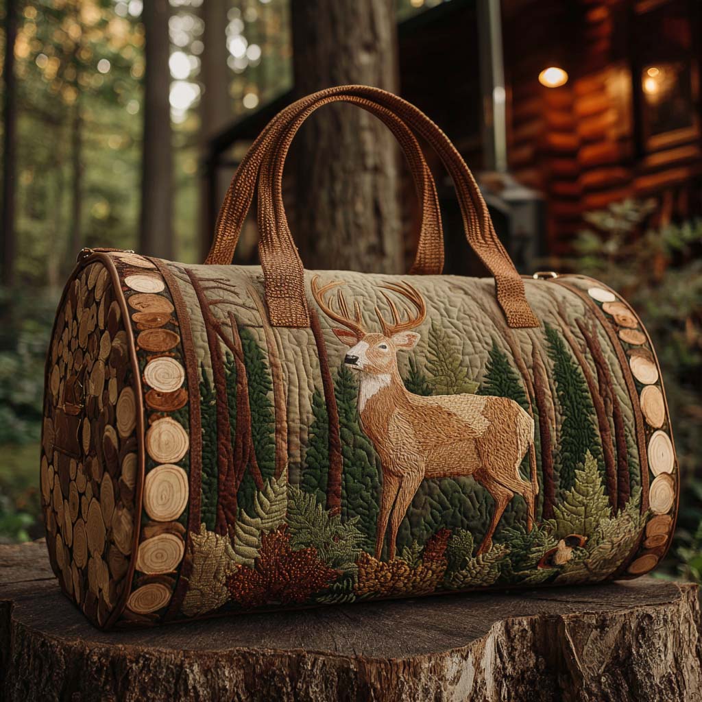 Autumn Deer Quilted Duffle Bag – quilted duffle bag by Moira Dublin