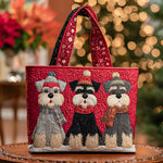 Schnauzer Trio Quilted Tote Bag – quilted tote bag by Moira Dublin
