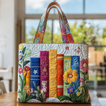 Floral Library Quilted Tote Bag – quilted tote bag by Moira Dublin