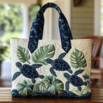 Sea Turtle Grace Quilted Tote Bag – quilted tote bag by Moira Dublin