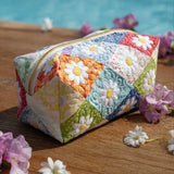 Bloomy Charm Quilted Makeup Bag – quilted makeup bag by Moira Dublin