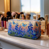 Blue Butterfly Quilted Makeup Bag – quilted makeup bag by Moira Dublin