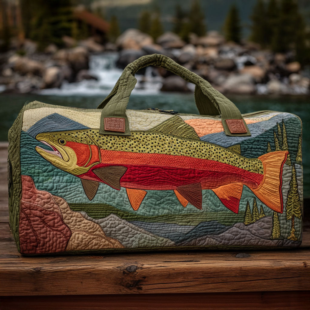 Fishing Quilted Duffle Bag – quilted duffle bag by Moira Dublin