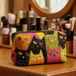 Cat Garden Quilted Makeup Bag – quilted makeup bag by Moira Dublin