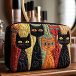 Cat Spirit Quilted Makeup Bag – quilted makeup bag by Moira Dublin
