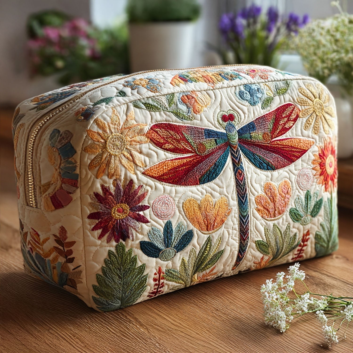 Celestial Hover Quilted Makeup Bag – quilted makeup bag by Moira Dublin