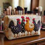 Chicken Bliss Quilted Makeup Bag – quilted makeup bag by Moira Dublin