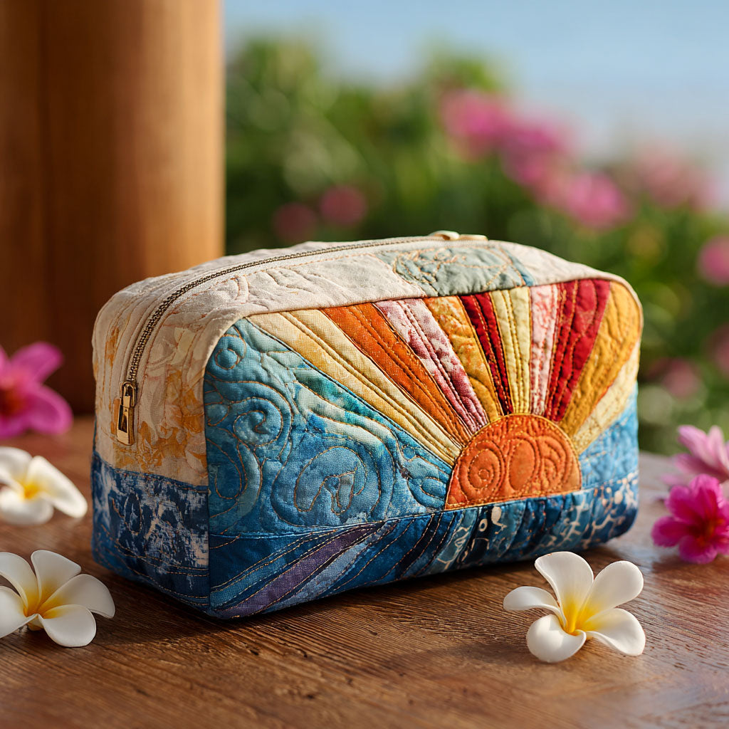Chill Wave Quilted Makeup Bag – quilted makeup bag by Moira Dublin
