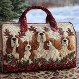 Christmas Spaniel Quilted Duffle Bag – quilted duffle bag by Moira Dublin