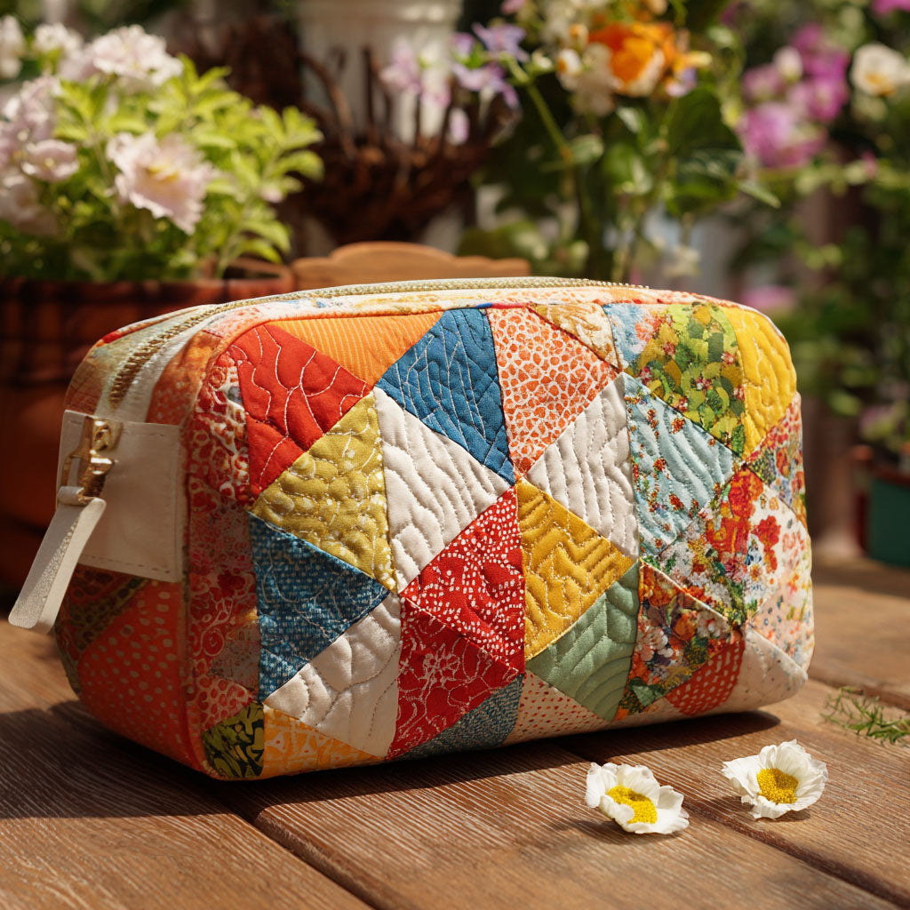 Color Groove Quilted Makeup Bag – quilted makeup bag by Moira Dublin
