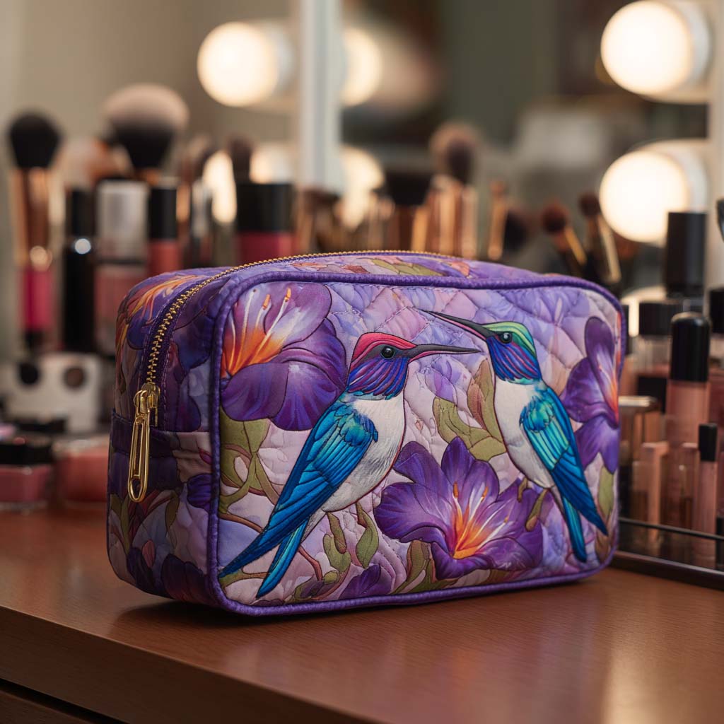 Colorful Wings Quilted Makeup Bag – quilted makeup bag by Moira Dublin