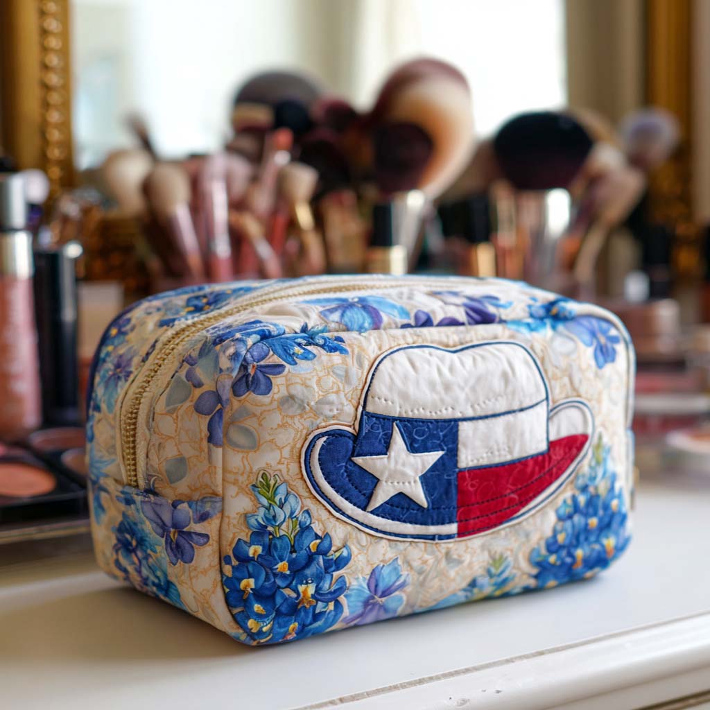 Cowboy Hat Quilted Makeup Bag – quilted makeup bag by Moira Dublin