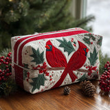 Crimson Song Quilted Makeup Bag – quilted makeup bag by Moira Dublin