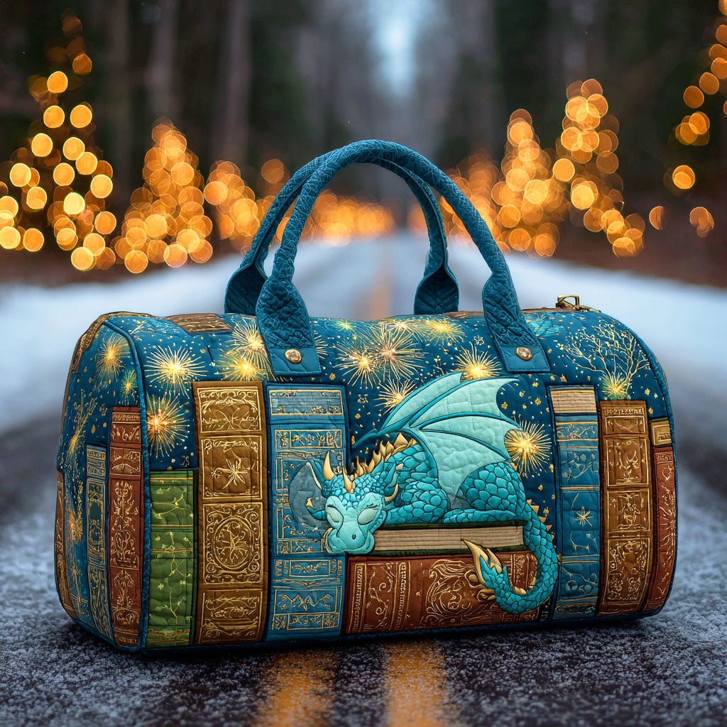 Dragon Tome Quilted Duffle Bag – quilted duffle bag by Moira Dublin