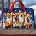 Festive Tail Wags Quilted Duffle Bag – quilted duffle bag by Moira Dublin