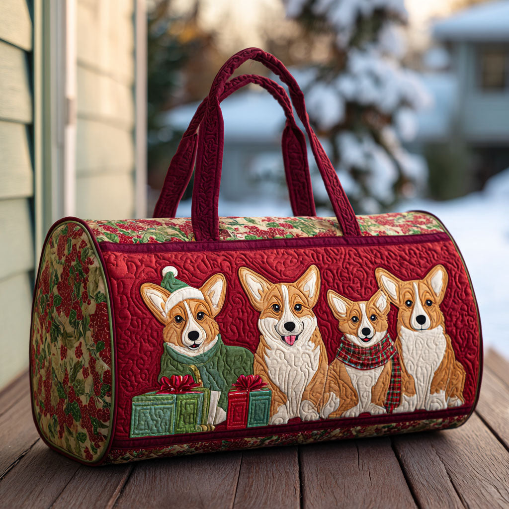 Gift-Wrapped Smile Quilted Duffle Bag – quilted duffle bag by Moira Dublin