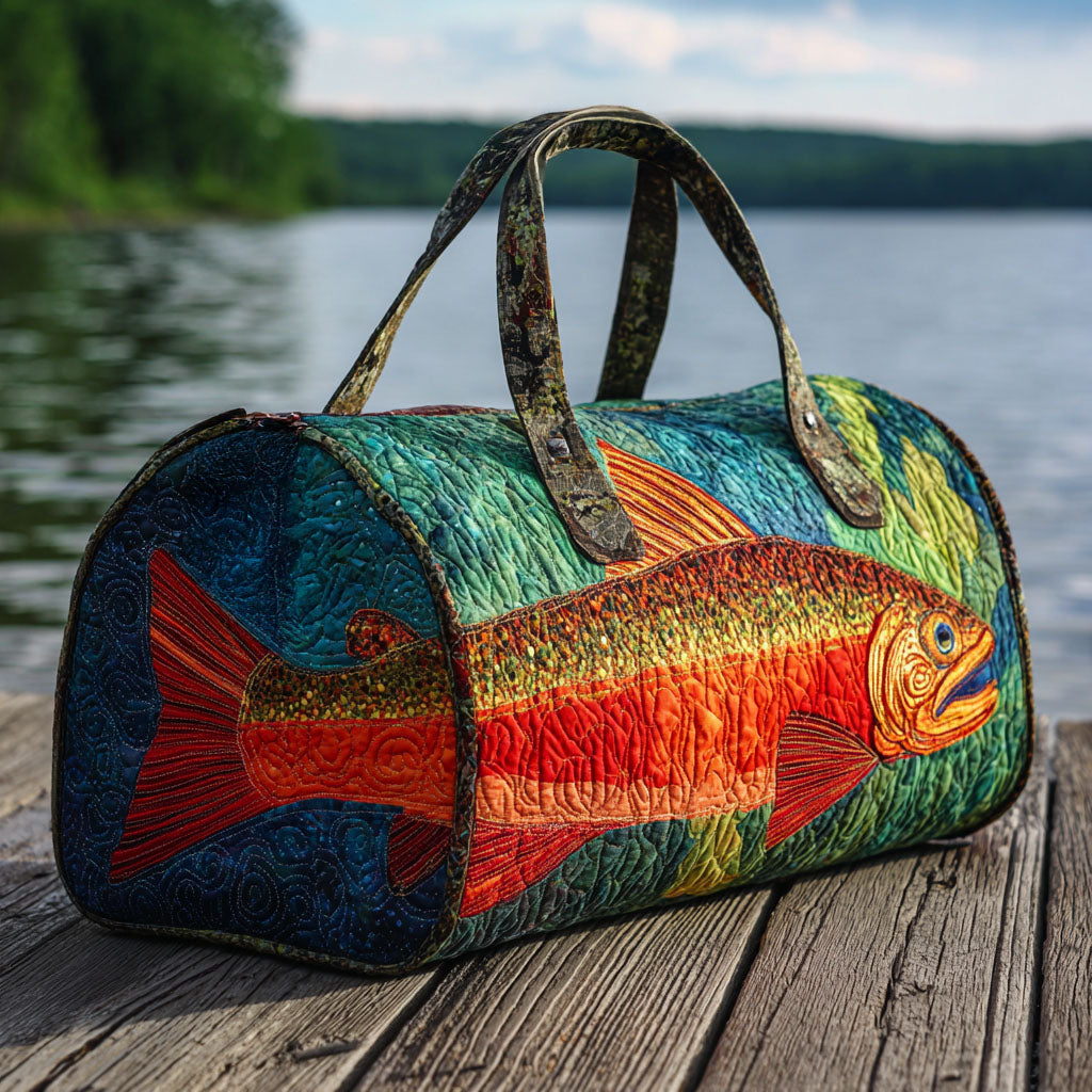 Fishing Quilted Duffle Bag – quilted duffle bag by Moira Dublin
