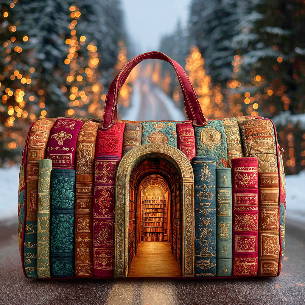 Hidden Library Quilted Duffle Bag – quilted duffle bag by Moira Dublin