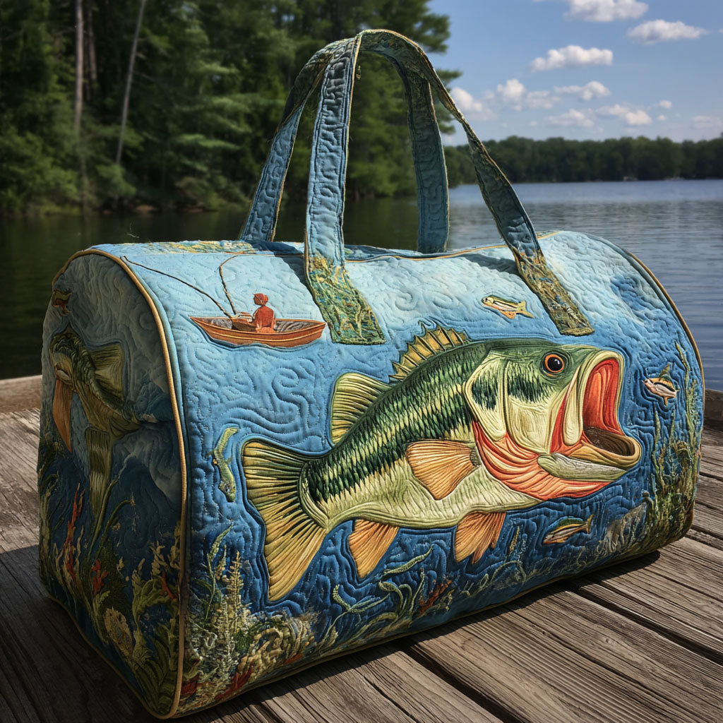Fishing Quilted Duffle Bag – quilted duffle bag by Moira Dublin