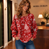 Karla - Red Jumper with Nordic Christmas Pattern