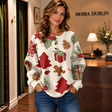 Olivia - Cream Coloured Jumper with Christmas Motifs